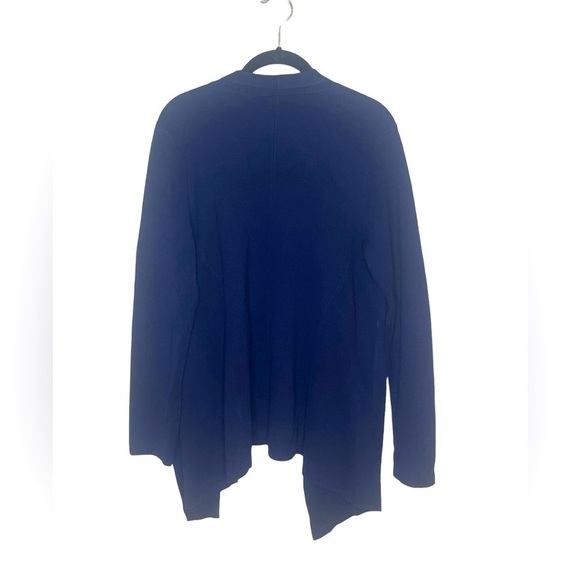 EILEEN FISHER Navy Petite Shawl Collar Sweater - Picture 2 of 4